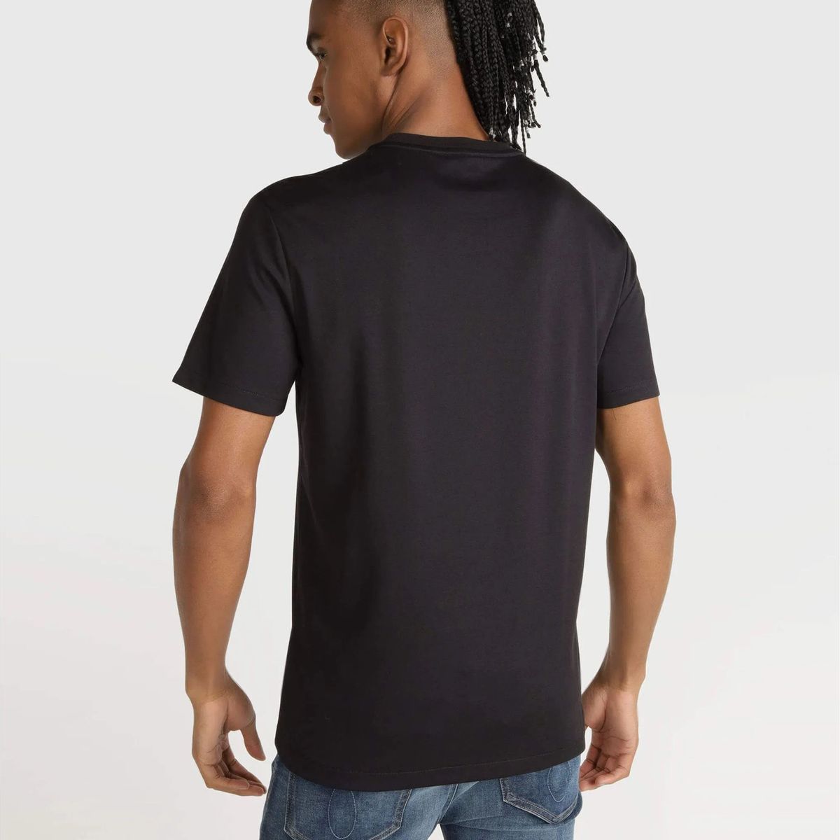 CALVIN KLEIN - Camiseta negra manga corta con logo tape Calvin Klein