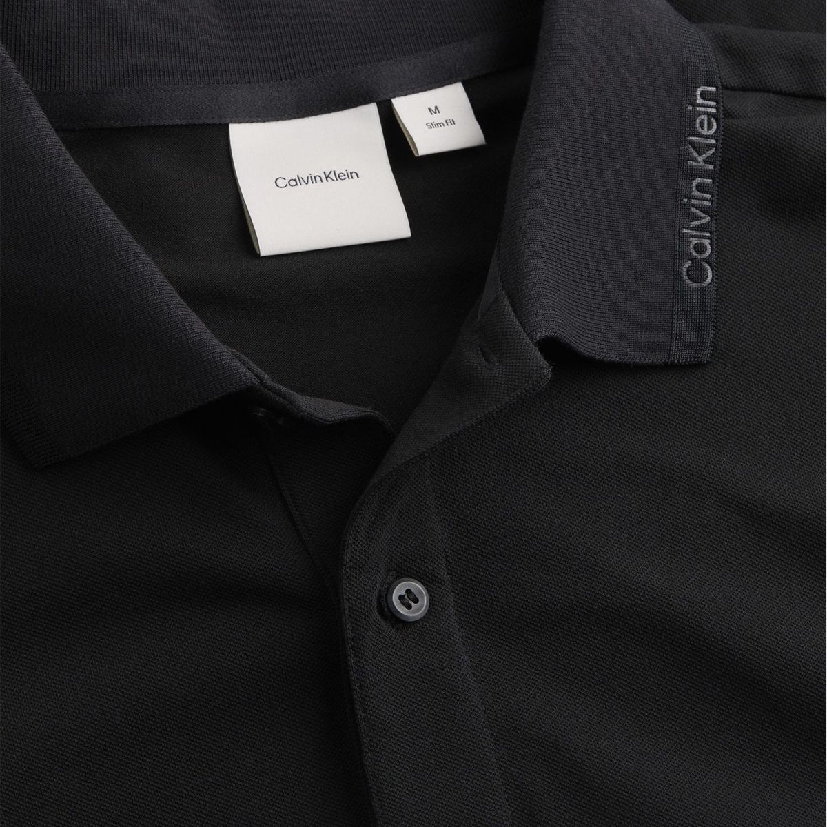 CALVIN KLEIN - Polo negro pique slim thermo tech Calvin Klein
