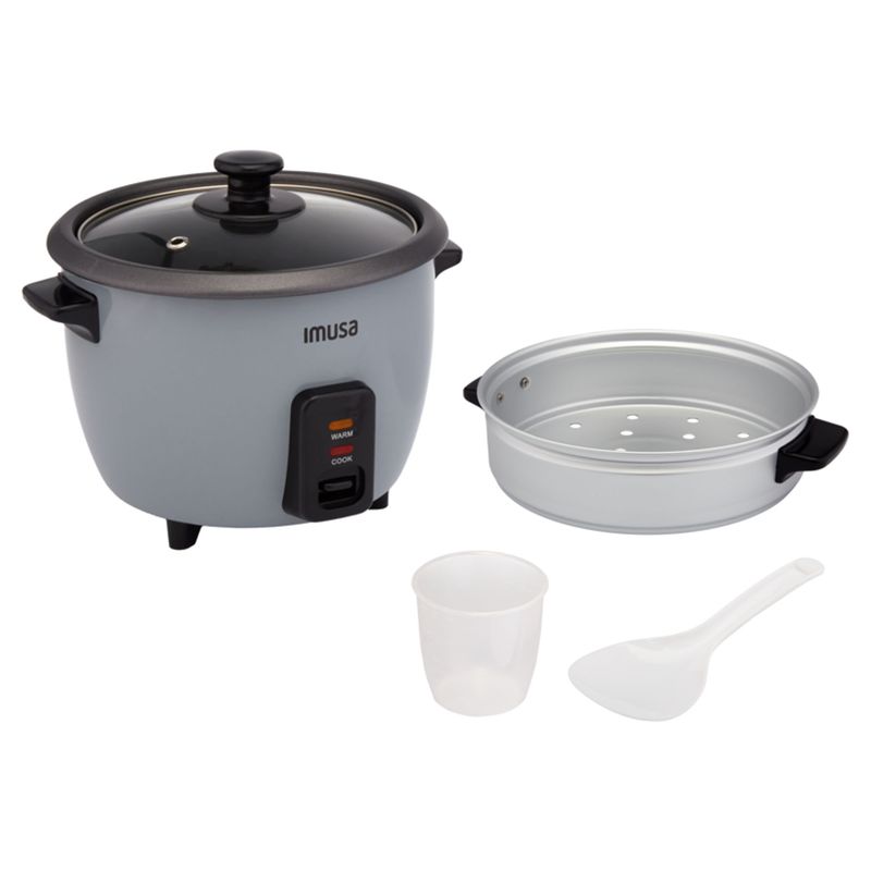 IMUSA - Olla Arrocera 5 Tazas 300W Antiadherente Imusa 5861036372 -Gris