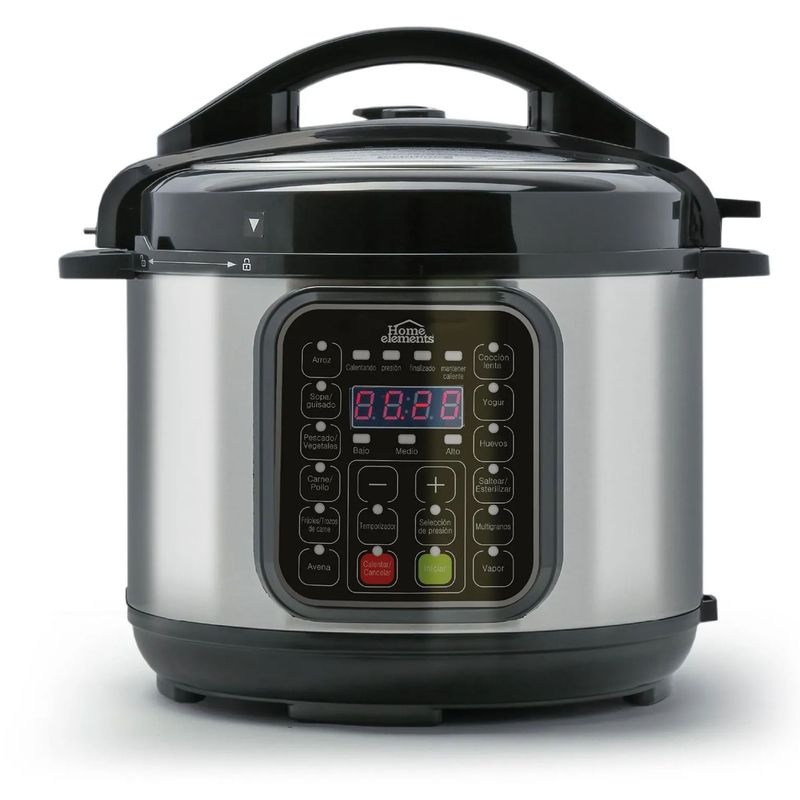 HOME ELEMENTS - Olla Eléctrica Multifuncional 12 Funciones 4L 800W HE0M4202S -Negro