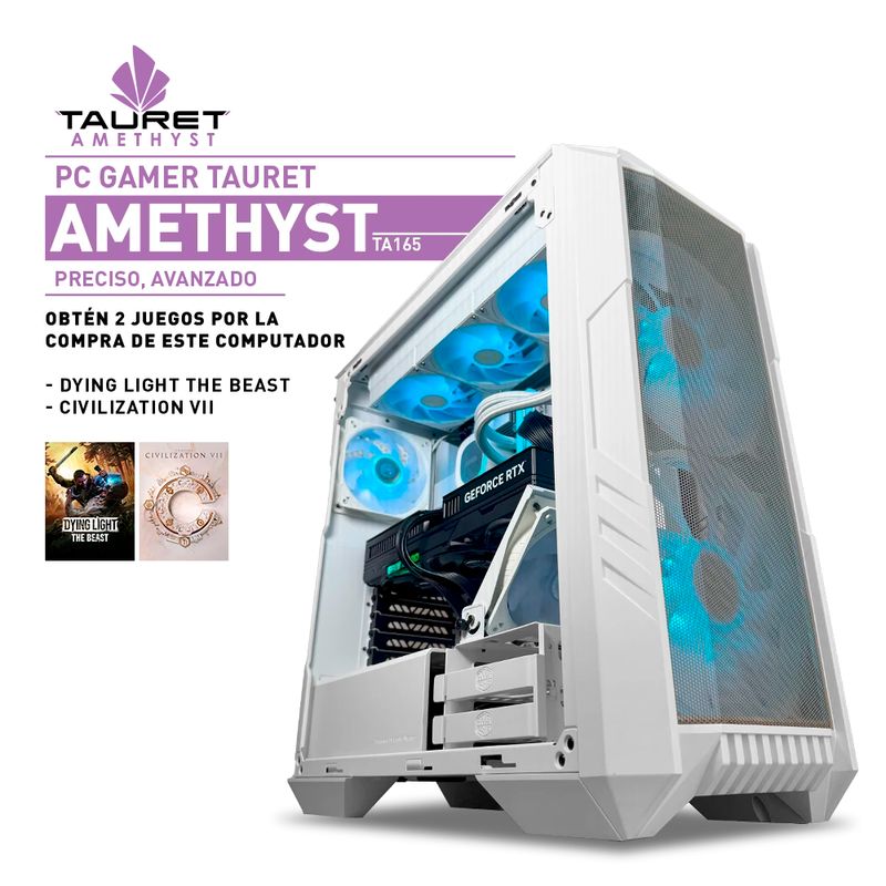 INTEL - PC Gamer Tauret Amethyst TA165 Intel Core Ultra 5 225 RTX 5070 12GB