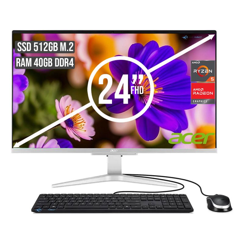 ACER - Todo en Uno Acer Aspire C24 con Ryzen 5