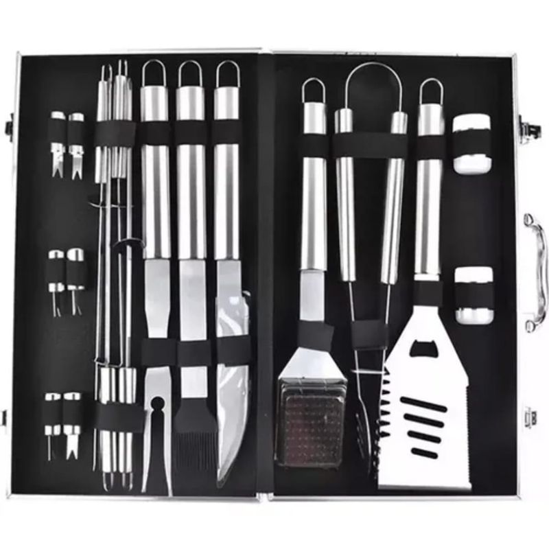 OEM - Set Parrilla. Kit Parrillero BBQ de 18 piezas con Maletín