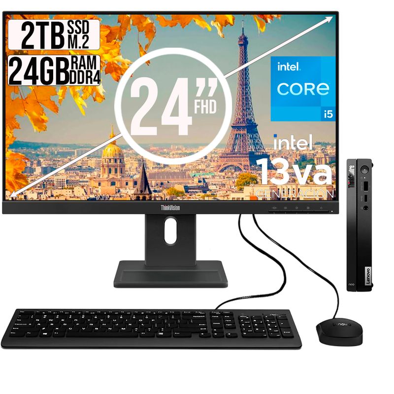 LENOVO - COMPUTADOR LENOVO TINY INTEL CORE I5-13420H SSD 2TB RAM 24GB 24 FHD E24-30