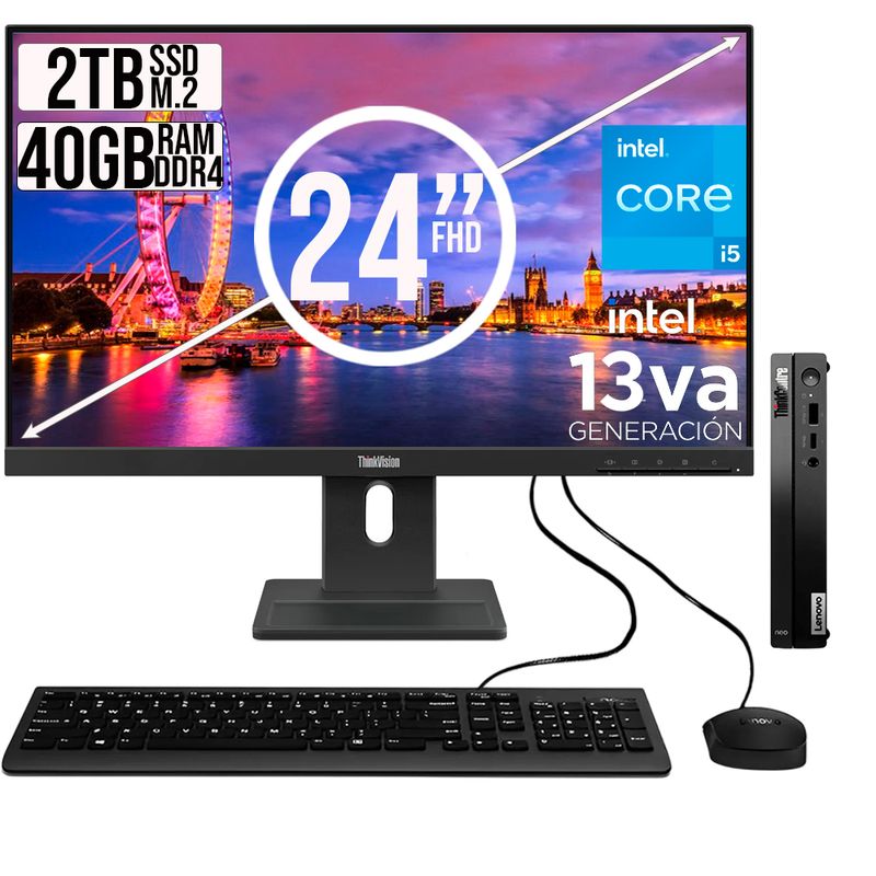 LENOVO - COMPUTADOR LENOVO TINY INTEL CORE I5-13420H SSD 2TB RAM 40GB 24 FHD E24-30