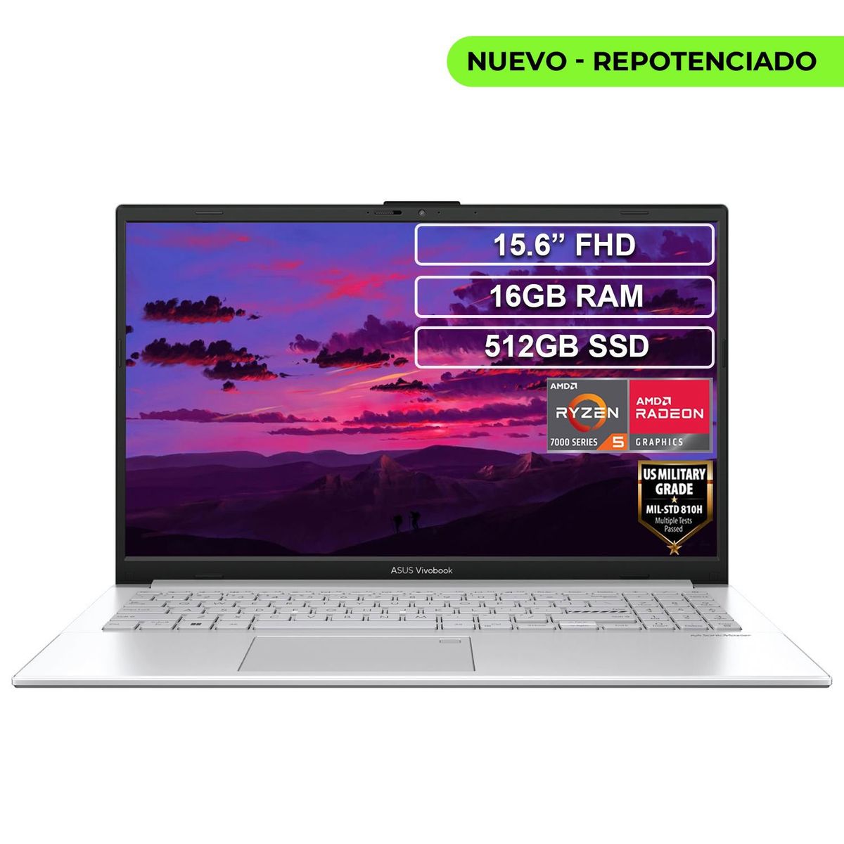 ASUS - Portátil Asus Vivobook E1504FA Ryzen 5 7520U 16GB 512GB FHD