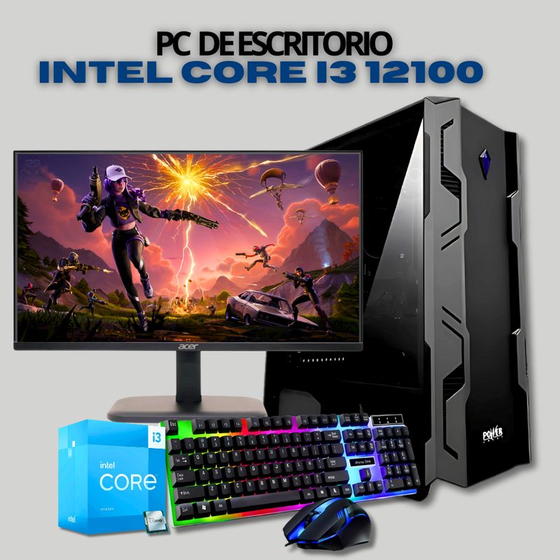 INTEL - Computador GAMER Intel Core i3-12100 16GB 512GB - G123162HSD