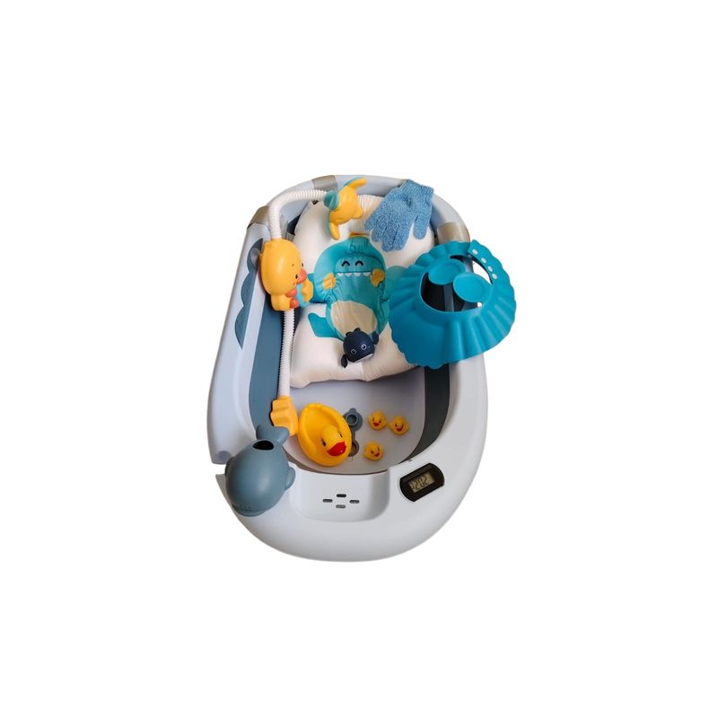 GENERICO - Bañera Plegable Para Bebe Combo Ducha Cojin Gorro Nadador