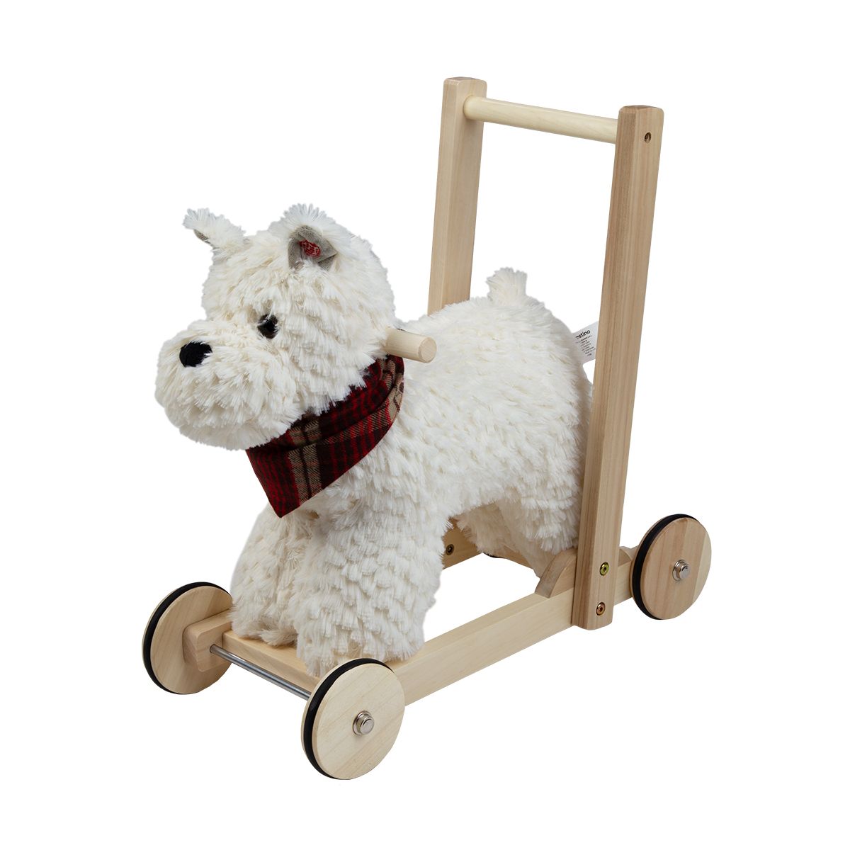 CARESTINO - Peluche Caminador y Pata Pata Carestino Perro Blanco