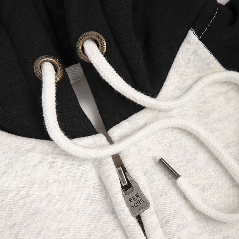 GENERICO - Buzo para Mujer Cremallera Capota Margaret Beige Jaspe  Negro