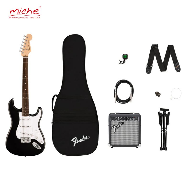 FENDER - COMBO GUITARRA ELECTRICA SQUIER DEBUT STRATOCASTER NEGRO