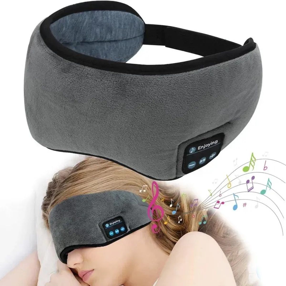 GENERICO - Máscara Para Dormir Antifaz Con Auriculares Bluetooth 5.0 GRIS