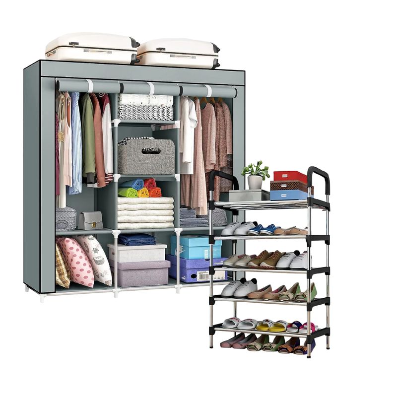 INNOVA - Clóset Armable 3 Cuerpos con Zapatero Slim Organizador Hogar
