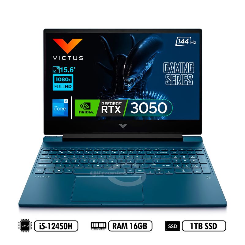 HP - Portátil HP Victus FHD 144Hz 15-Fa0021la Intel® i5-12450H RAM 16GB DDR4 1TB SSD NVIDIA RTX™ 3050 4GB