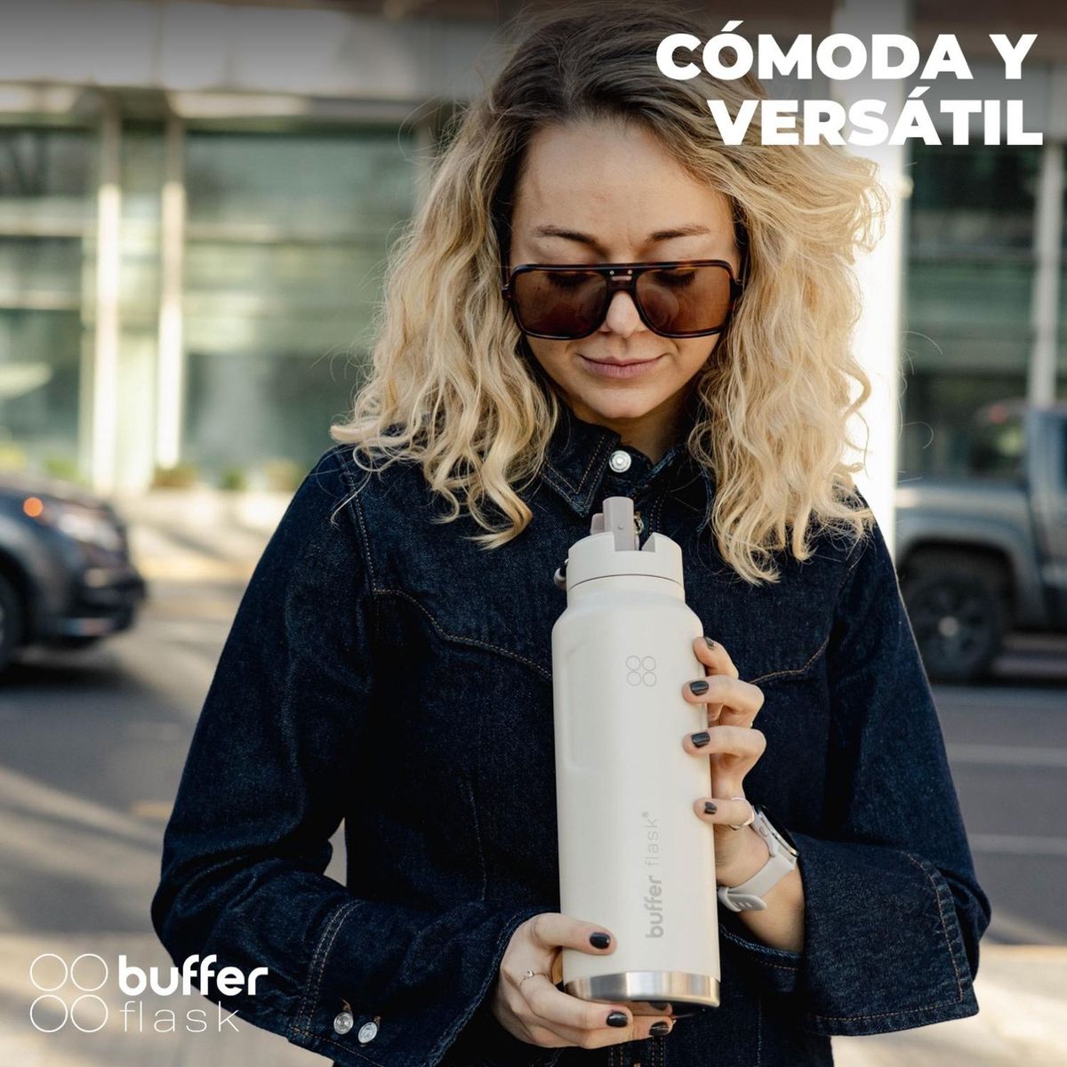 BUFFER FLASK - Botella Termica Termo Buffer Bebidas Calientes Frias 710 ml - Beige