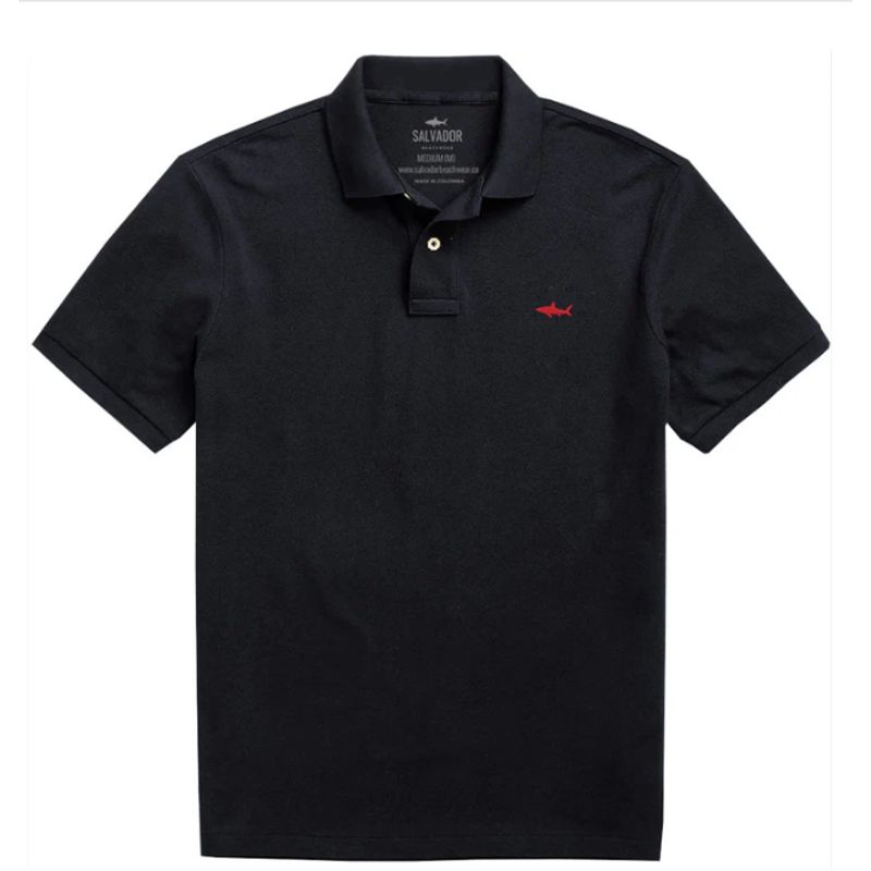 SALVADOR BEACHWEAR - CAMISETA POLO NEGRA