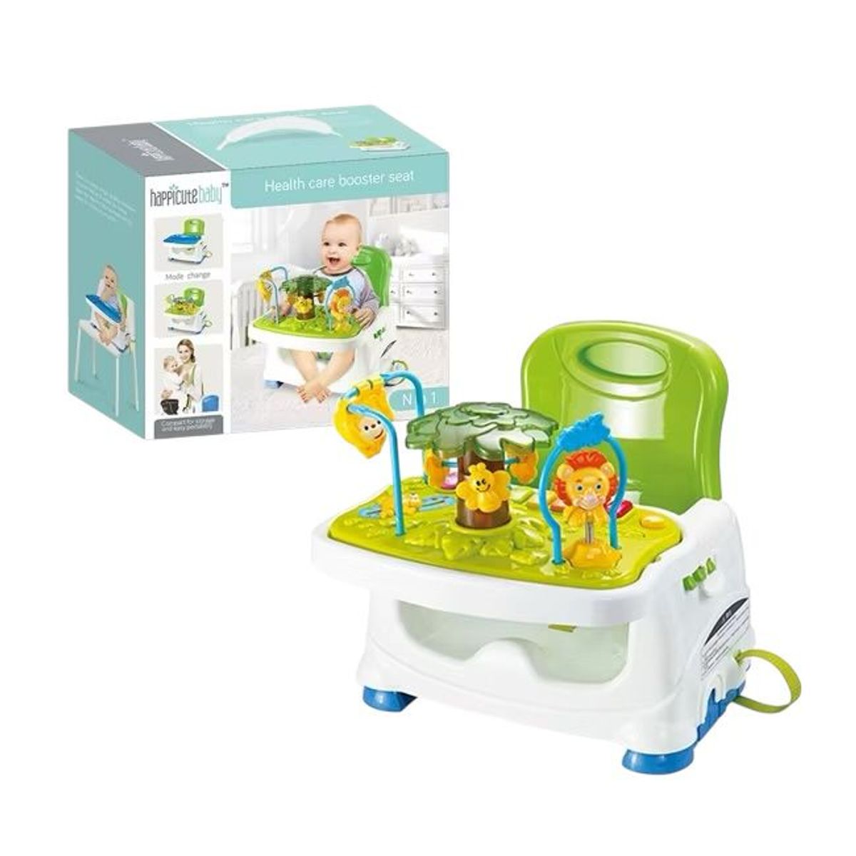 GENERICO - Silla Comedor Portatil Graduable Musical 2en1 Para Bebe