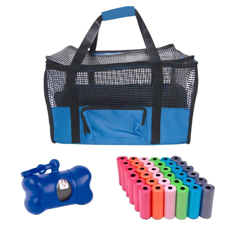 HALLY PET - Maletin Cargador Cabina + Dispensador + 20 Rollos Azul Claro