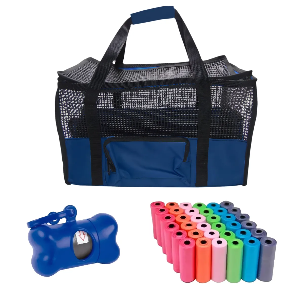 HALLY PET - Maletin Cargador Cabina + Dispensador + 20 Rollos Azul Oscuro