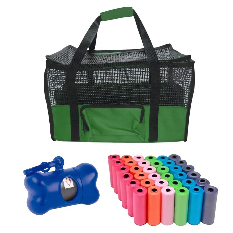 HALLY PET - Maletin Cargador Cabina + Dispensador + 20 Rollos Verde