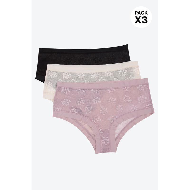 LILI PINK - Hipster paquete x3 confeccionado en malla