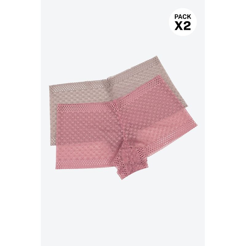 LILI PINK - Panty tipo boxer paquete x2 confeccionado en malla