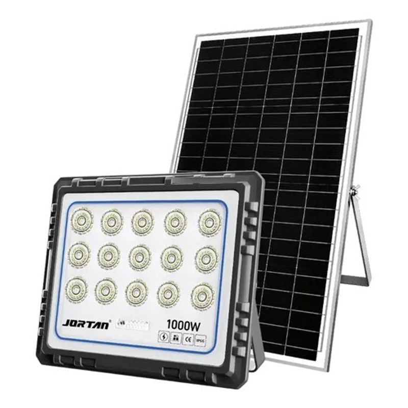 OEM - Reflector Solar LED 1000W JORTAN Luz Exterior con Panel Solar y Control Remoto
