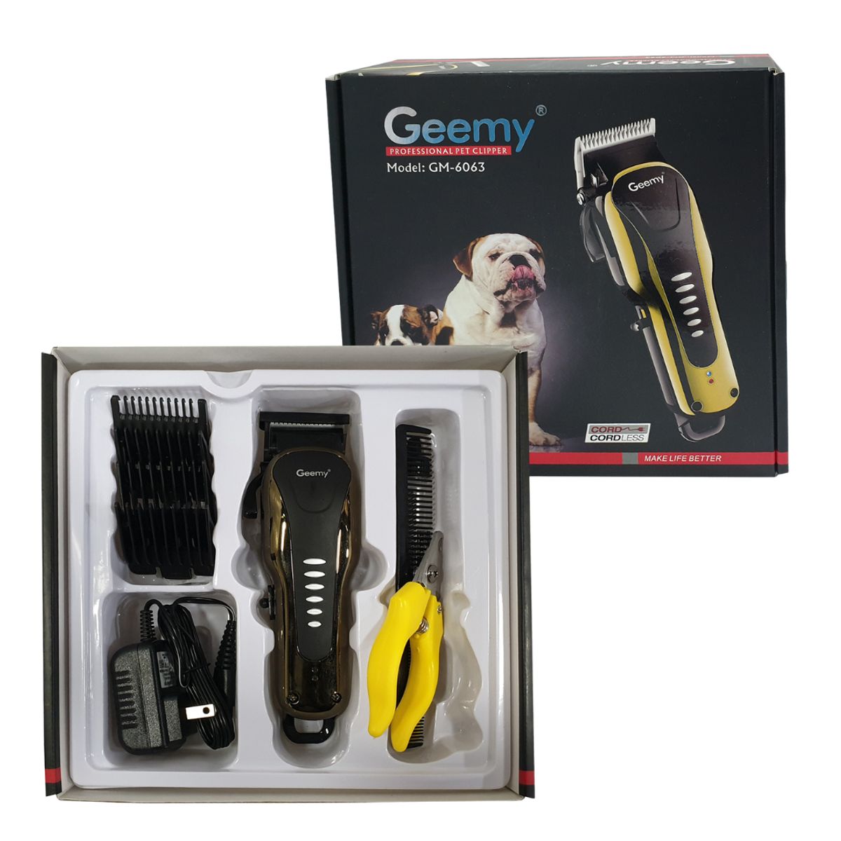GEMEI GEEMY - Set Maquina Peluquera Canina y Felina Gm-6063
