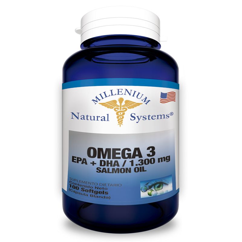 MILLENIUM NATURAL SYSTEM - Omega 3 salmon 1300mg epa + dha 100 softgels natural systems
