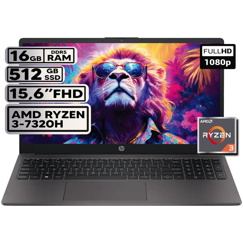 HP - PORTATIL HP 255 G10 AMD RYZEN 3 7330U 16GB RAM  512GB SSD PANTALLA 15,6" HD
