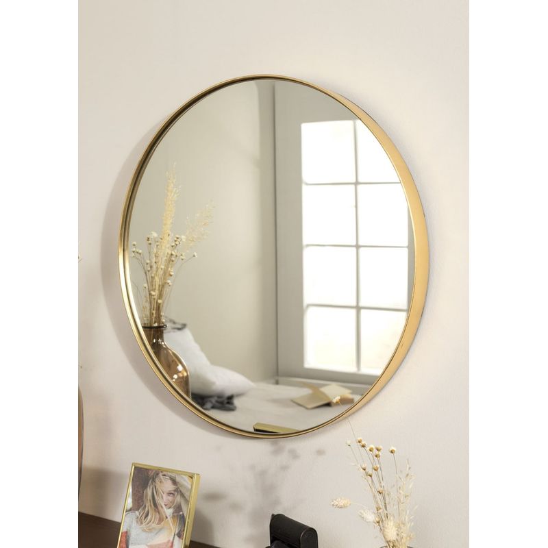 GENERICO - Espejo redondo dorado de 60 cm — Elegancia para tus espacios