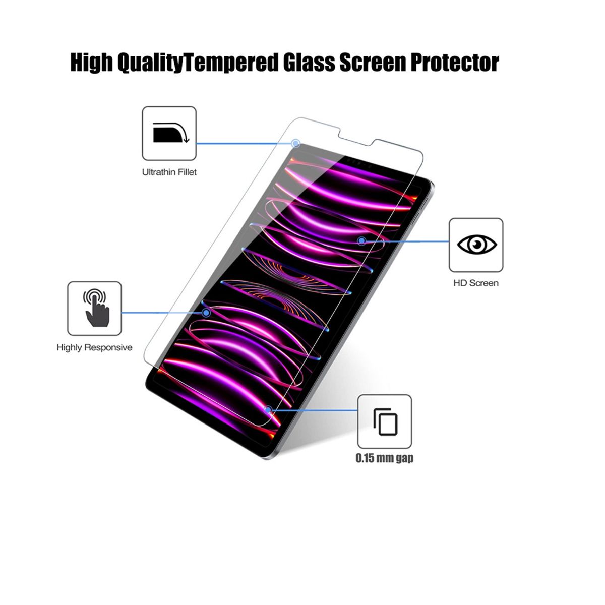 GENERICO - Funda Smart Case Espacio Pencil Para iPad 10ma gen Rosa + Vidrio