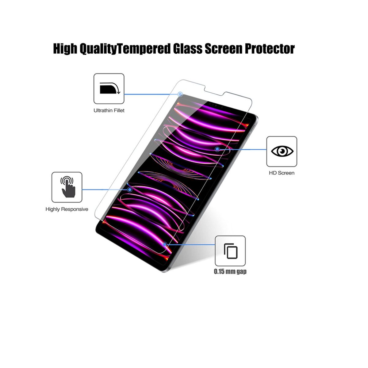 GENERICO - Funda Smart Case Espacio Pencil Para iPad 10ma gen Rosa + Vidrio