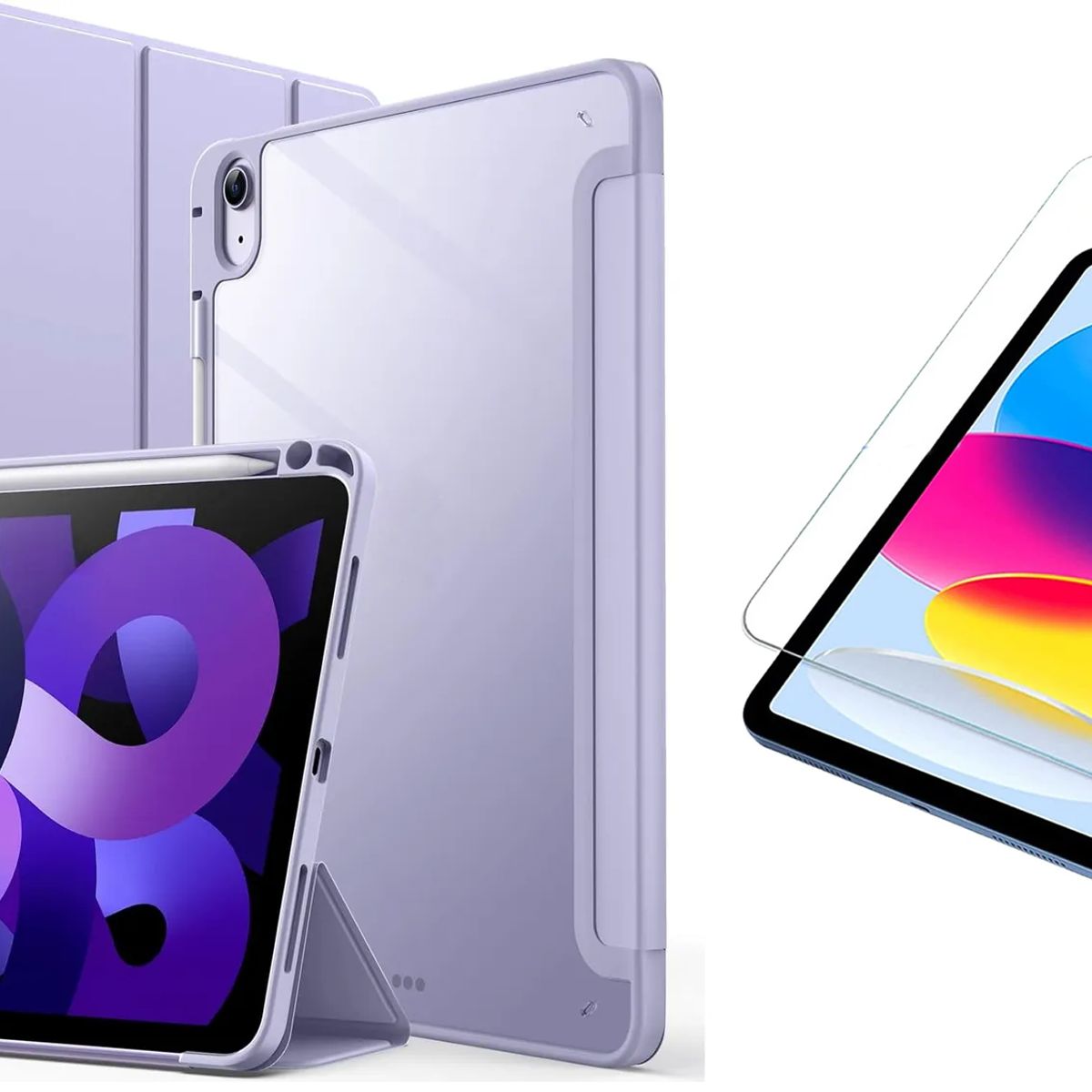 GENERICO - Estuche Smart Case Clear Para iPad A16 11th año 2025 Lavanda + Vidrio