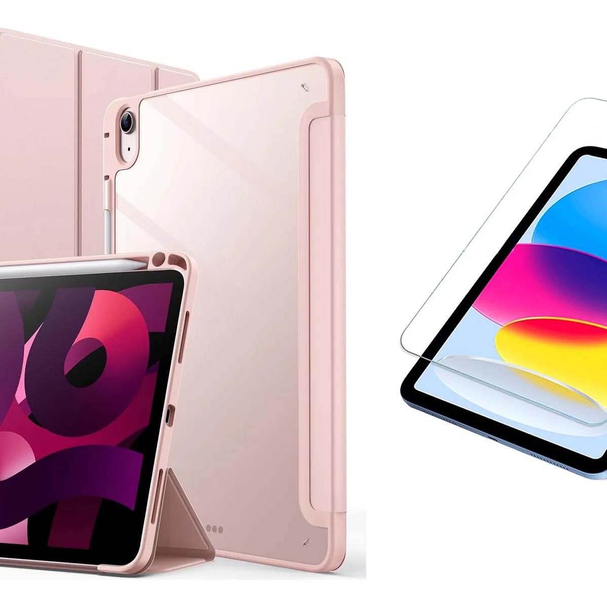 GENERICO - Estuche Smart Case Clear Para iPad A16 11th año 2025 Rosa + Vidrio