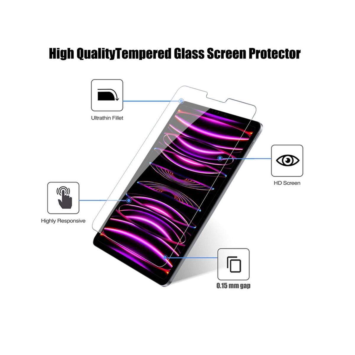 GENERICO - Estuche Smart Case Clear Para iPad A16 11th año 2025 Rosa + Vidrio