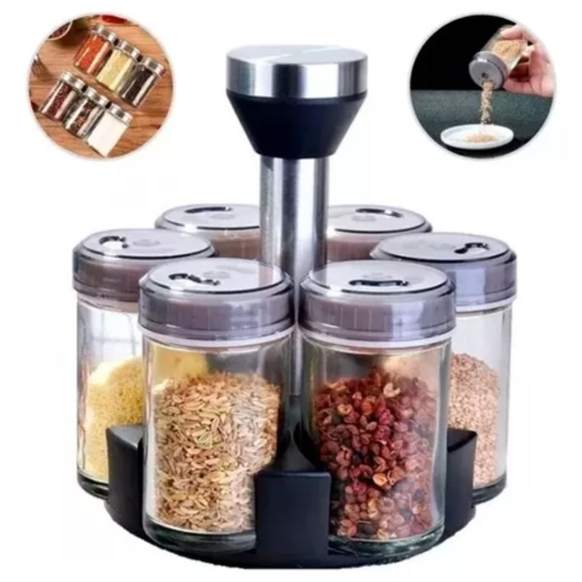 GENERICO - Condimentero Giratorio Para Especias X6
