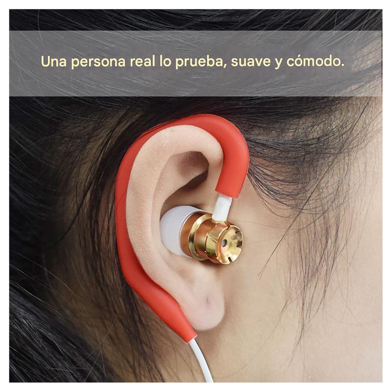GENERICO - Gancho anticaida antiperdida audifonos de cable redondo 1 par Azul