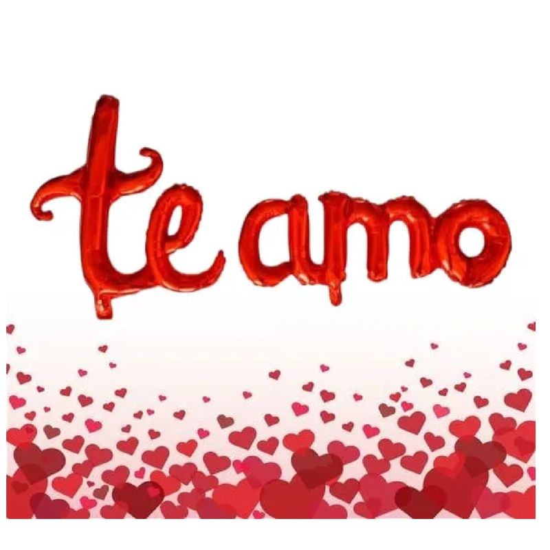 GENERICO - Globo Metalizado Te Amo Letra Cursiva Rojo