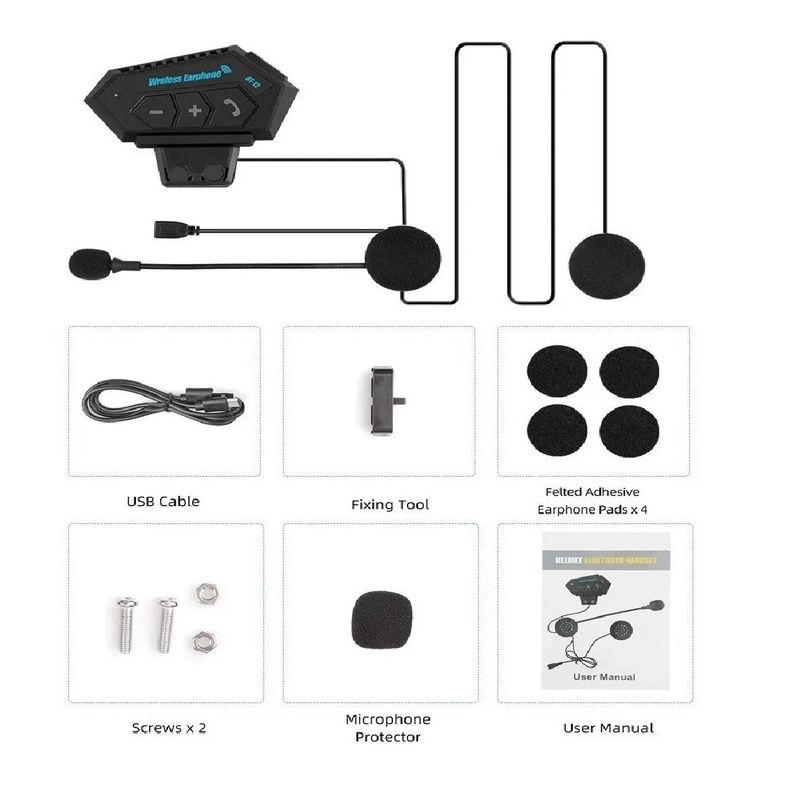 GENERICO - Intercomunicador casco moto bluetooth manos libres
