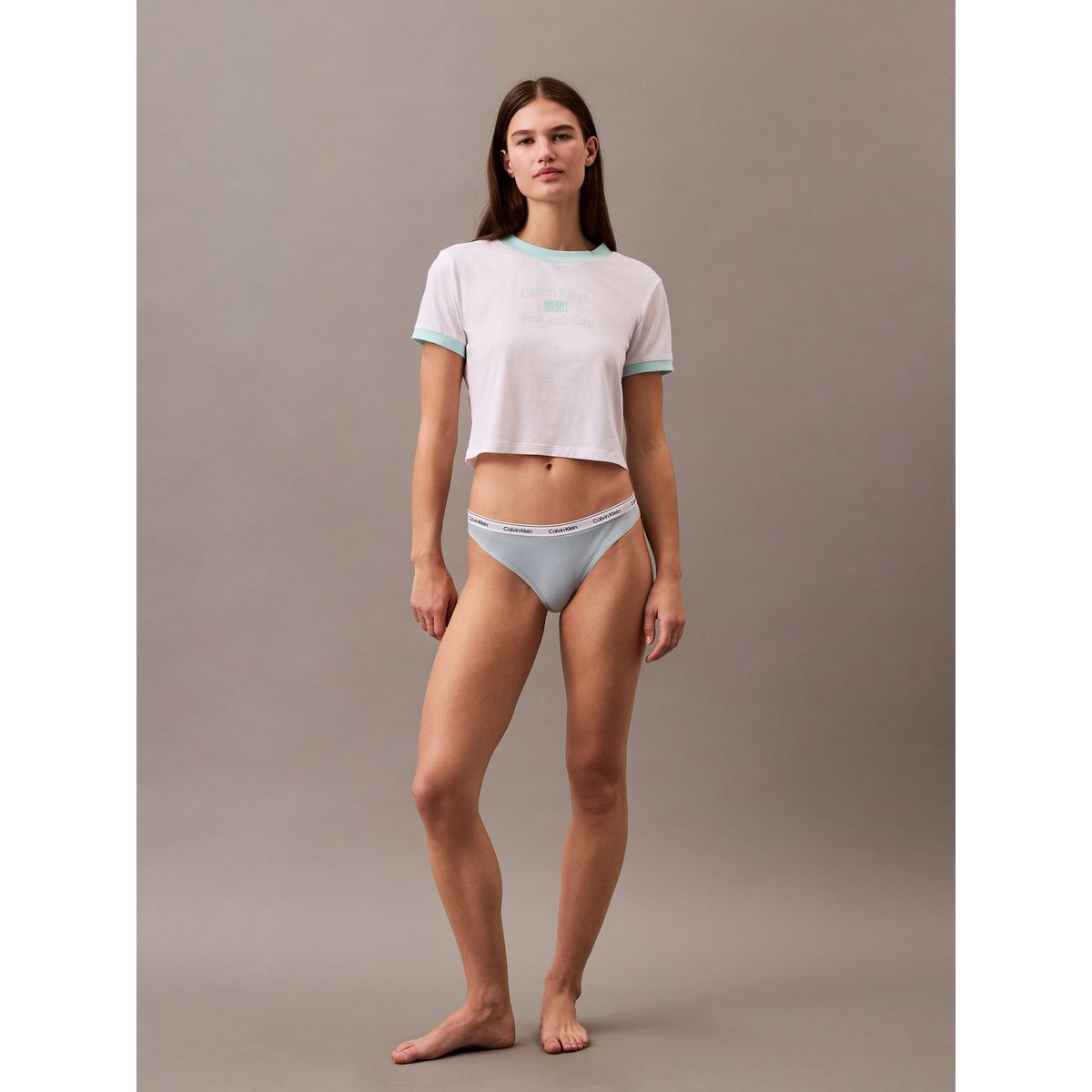 CALVIN KLEIN - Pantie azul clásicas Tipo Bikini - Moern Logo Calvin Klein