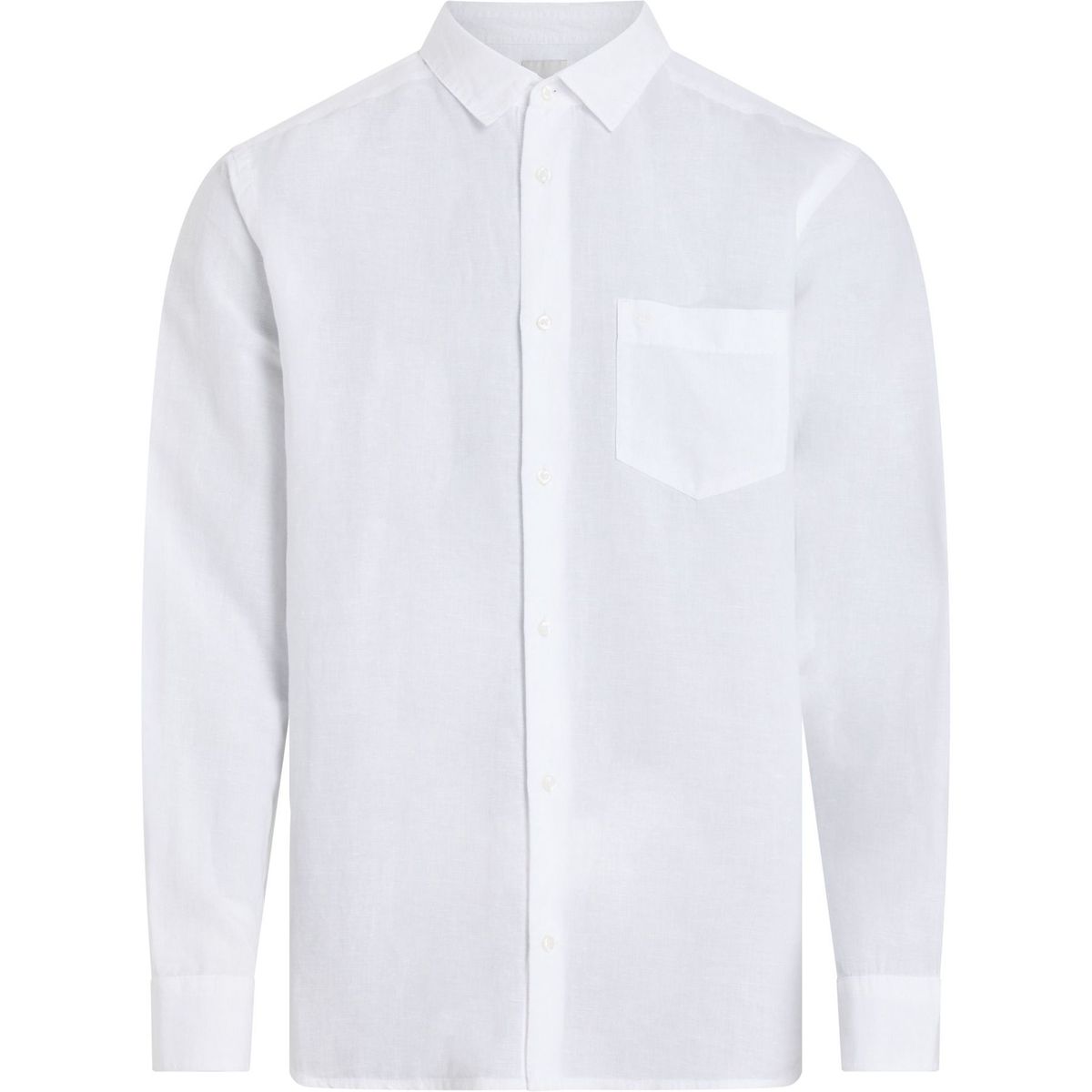 CALVIN KLEIN - Camisa blanca de lino y algodón Calvin Klein