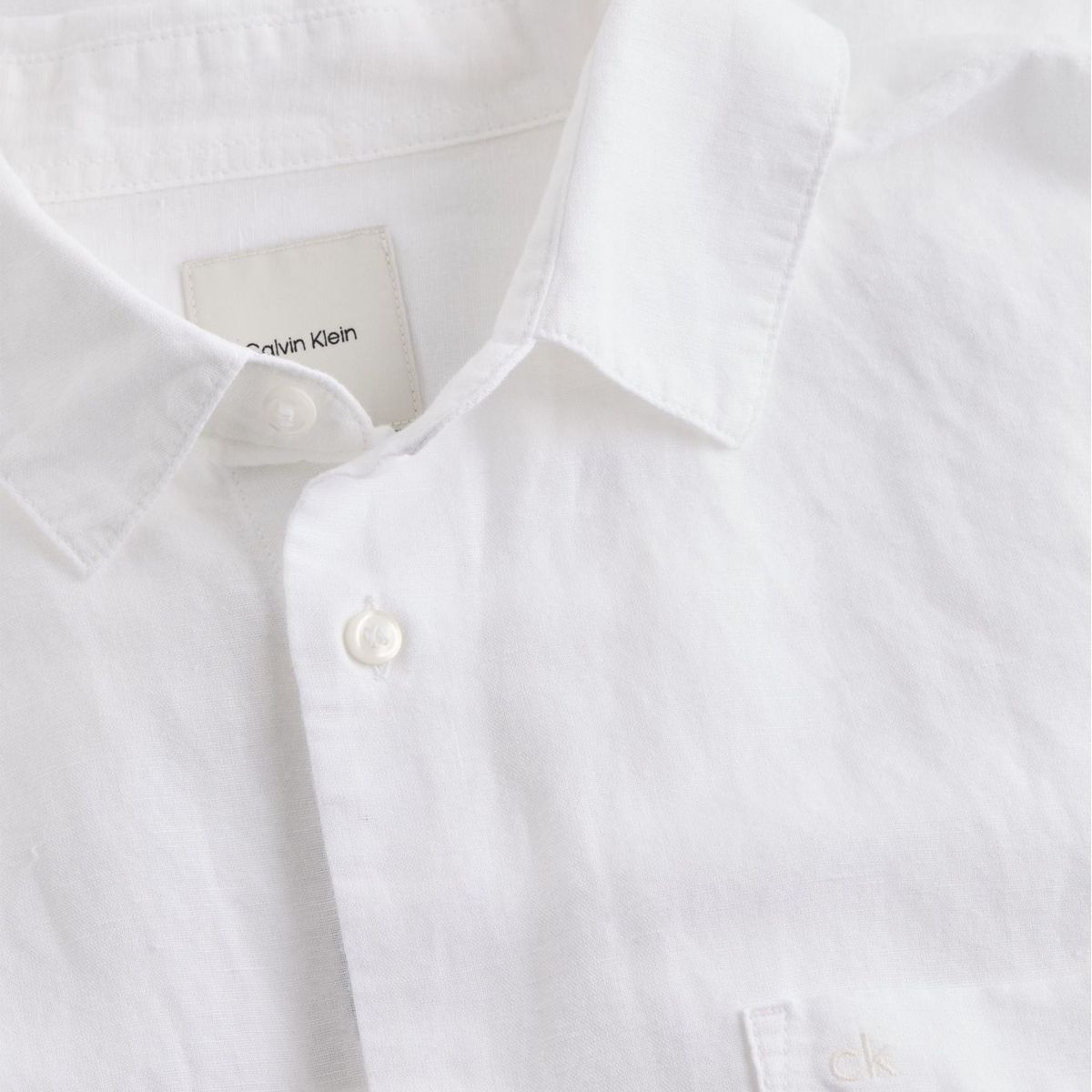 CALVIN KLEIN - Camisa blanca de lino y algodón Calvin Klein