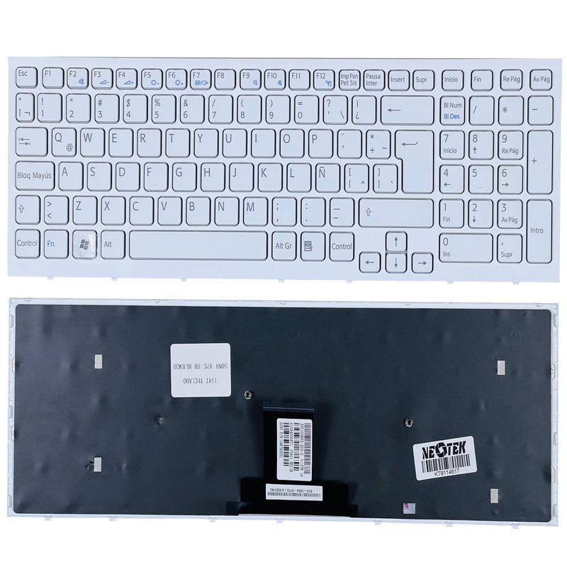 NEOTEK - Teclado Sony VPC-EB Blanco - Repuesto Original