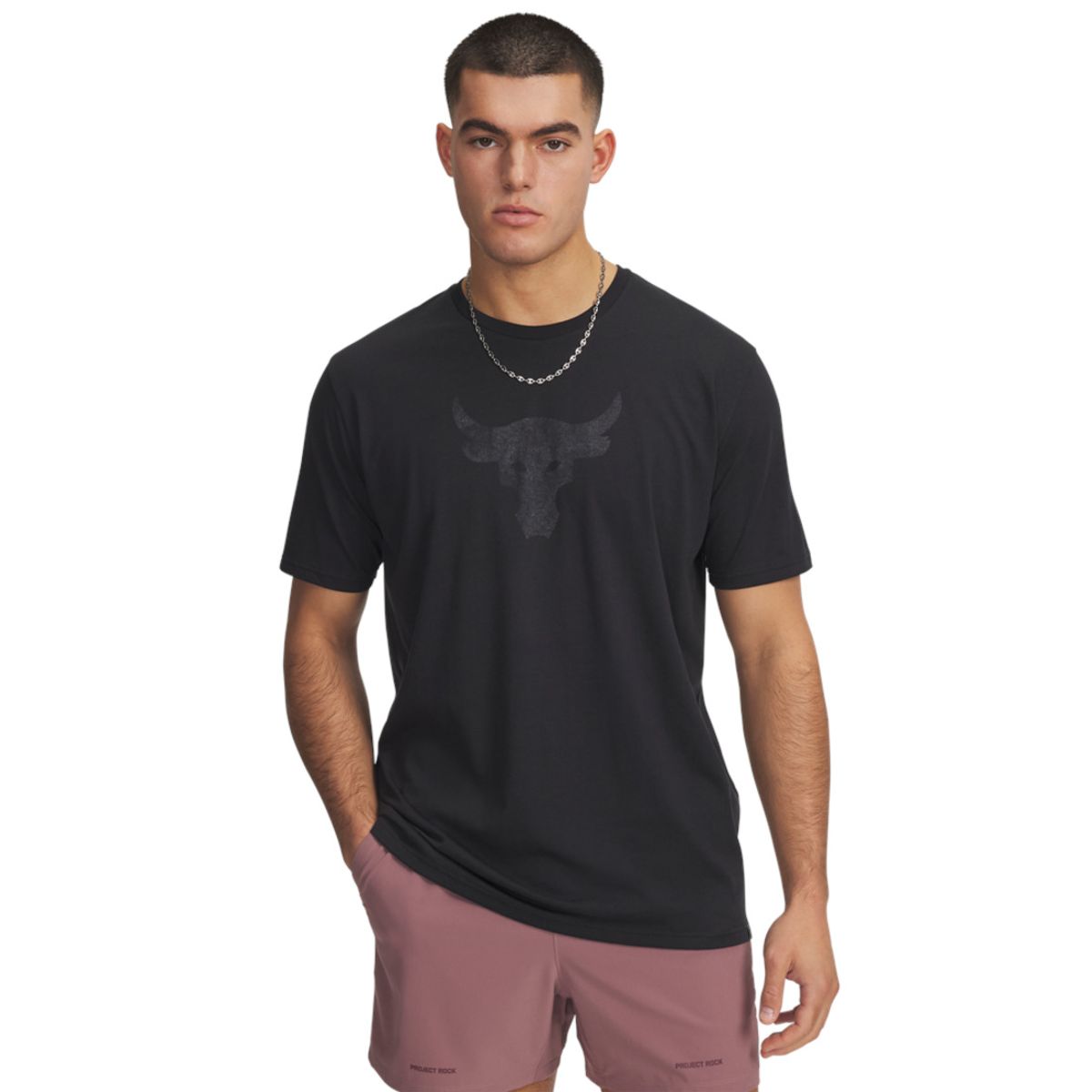UNDER ARMOUR - Camiseta Hombre Under Armour PJT RCK BRHM BULL SS Negro UNDER ARMOUR