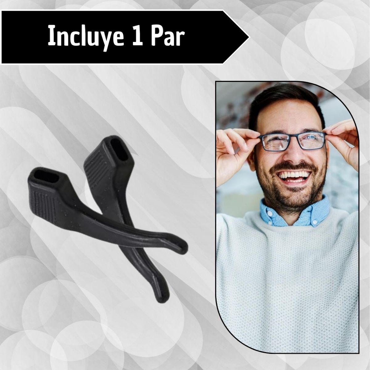 GENERICO - Soporte de Silicona para Gafas Ganchos Anticaída