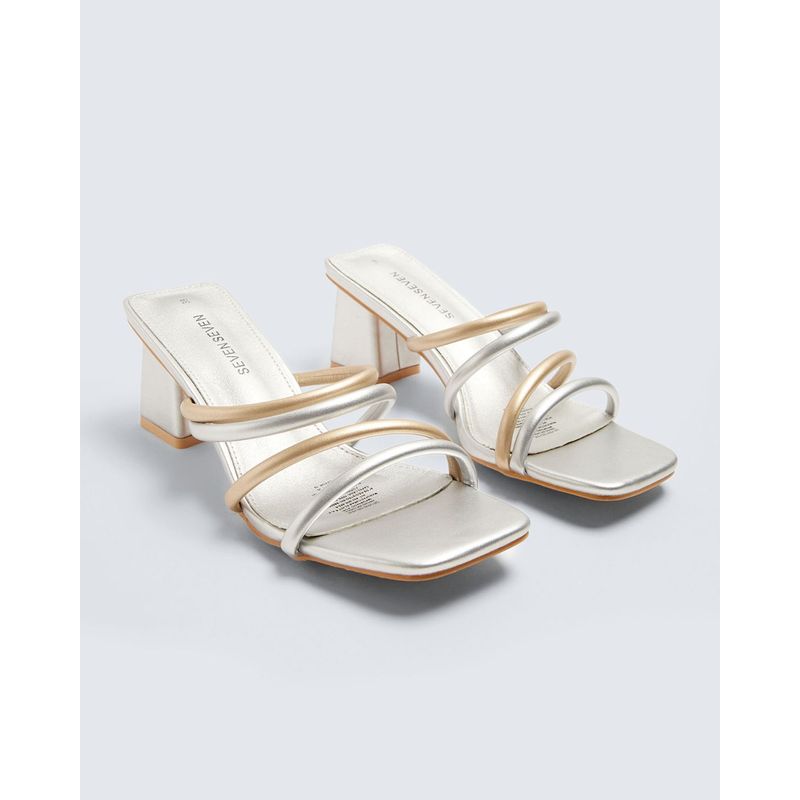 SEVEN SEVEN - Sandalias Para Mujer Tacon Color Plata Marca Seven Seven #28690091