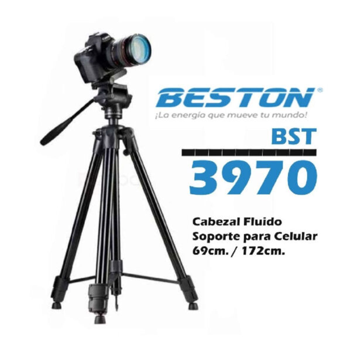 BESTON - TRIPODE PROFESIONAL CABEZA FLUIDA PARA CAMARAS O CELULARES