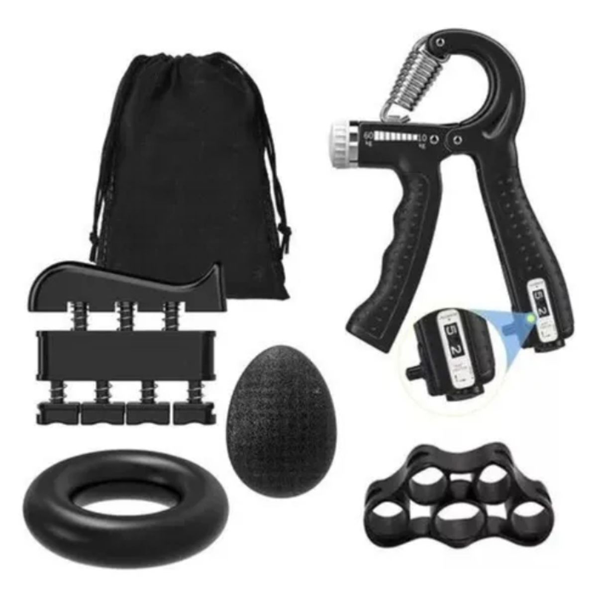 GENERICO - Kit Hand Grip Ejercitadores Mano Muñeca Antebrazo Graduable