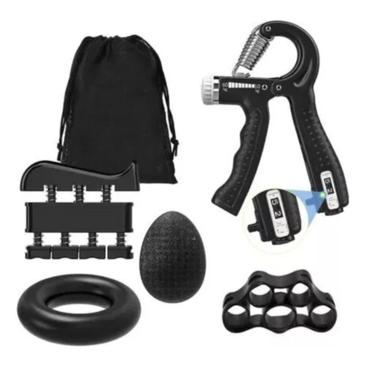 GENERICO - Kit Hand Grip Ejercitadores Mano Muñeca Antebrazo Graduable